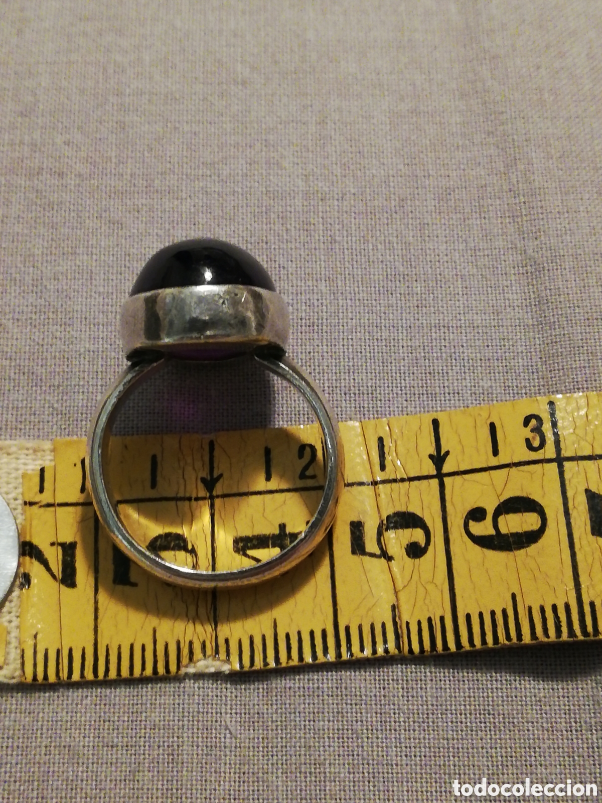 Joyeria: VINTAGE. ROBUSTO ANILLO DE PLATA CON PIEDRA - Foto 8