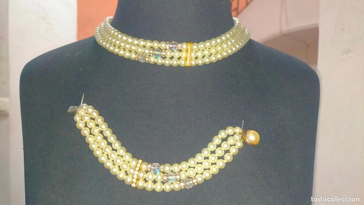 Joyeria: JUEGO COLLAR GARGANTILLA Y PULSERA PERLAS - Foto 1