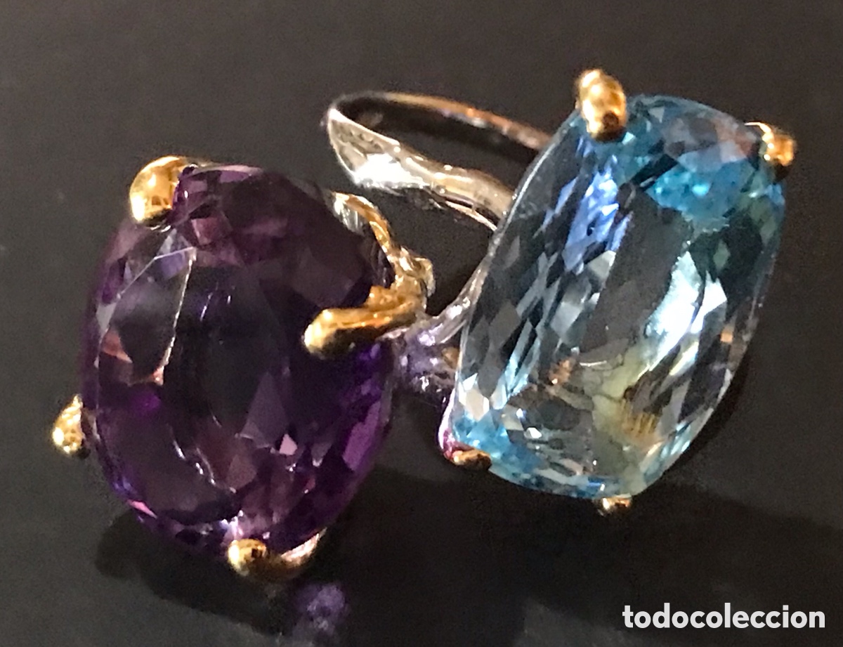 Joyeria: Anillo gemas topacio y amatista - Foto 2