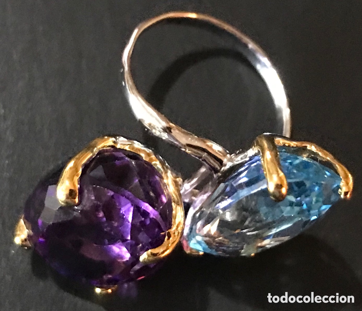 Joyeria: Anillo gemas topacio y amatista - Foto 3