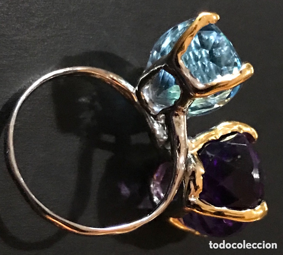 Joyeria: Anillo gemas topacio y amatista - Foto 4