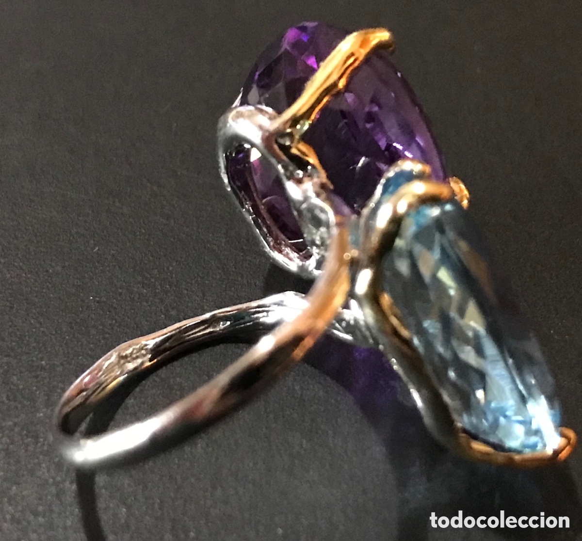 Joyeria: Anillo gemas topacio y amatista - Foto 6