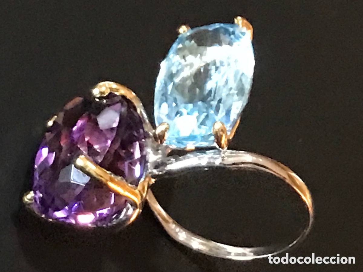Joyeria: Anillo gemas topacio y amatista - Foto 7