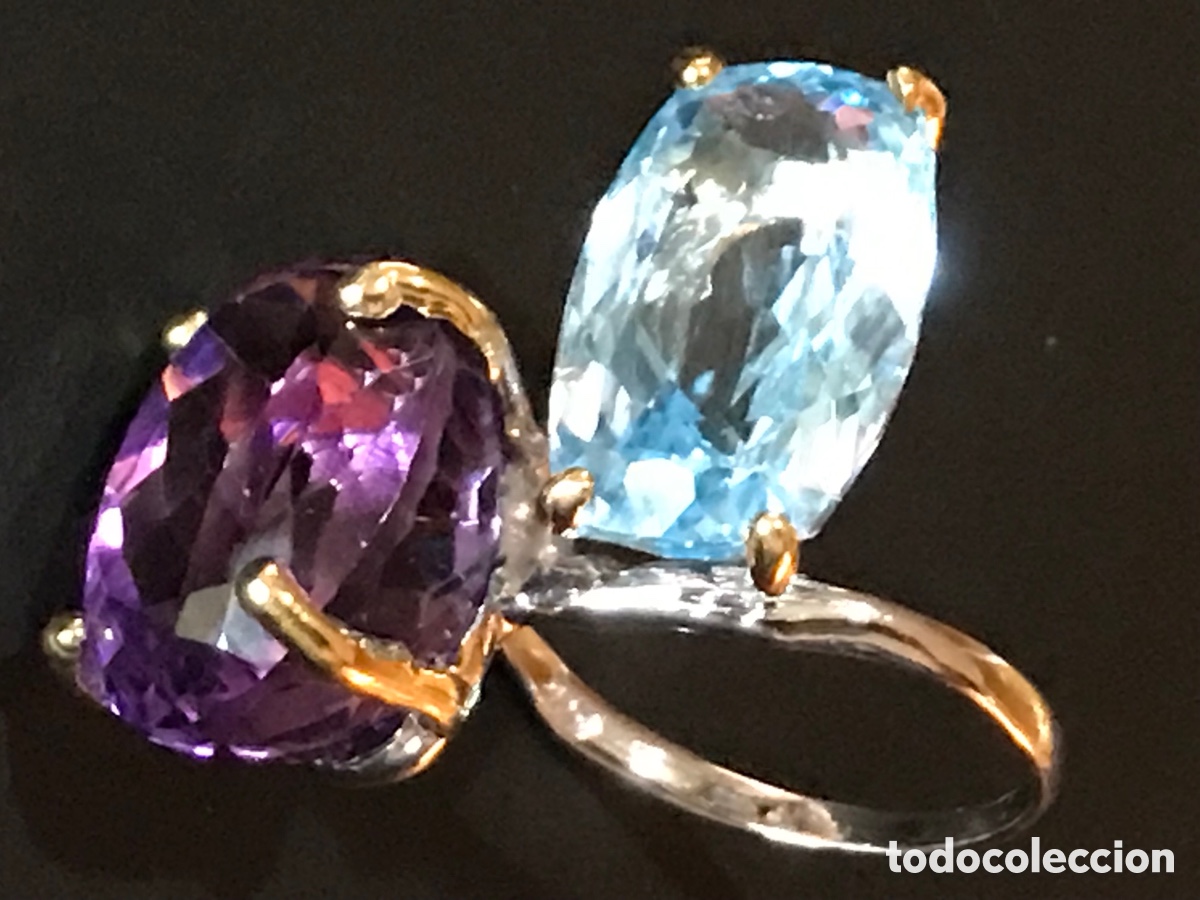 Joyeria: Anillo gemas topacio y amatista - Foto 8