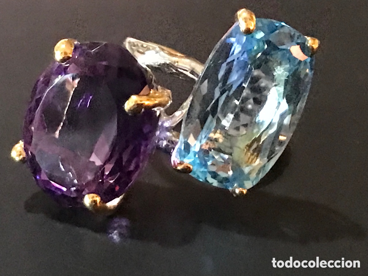 Joyeria: Anillo gemas topacio y amatista - Foto 9