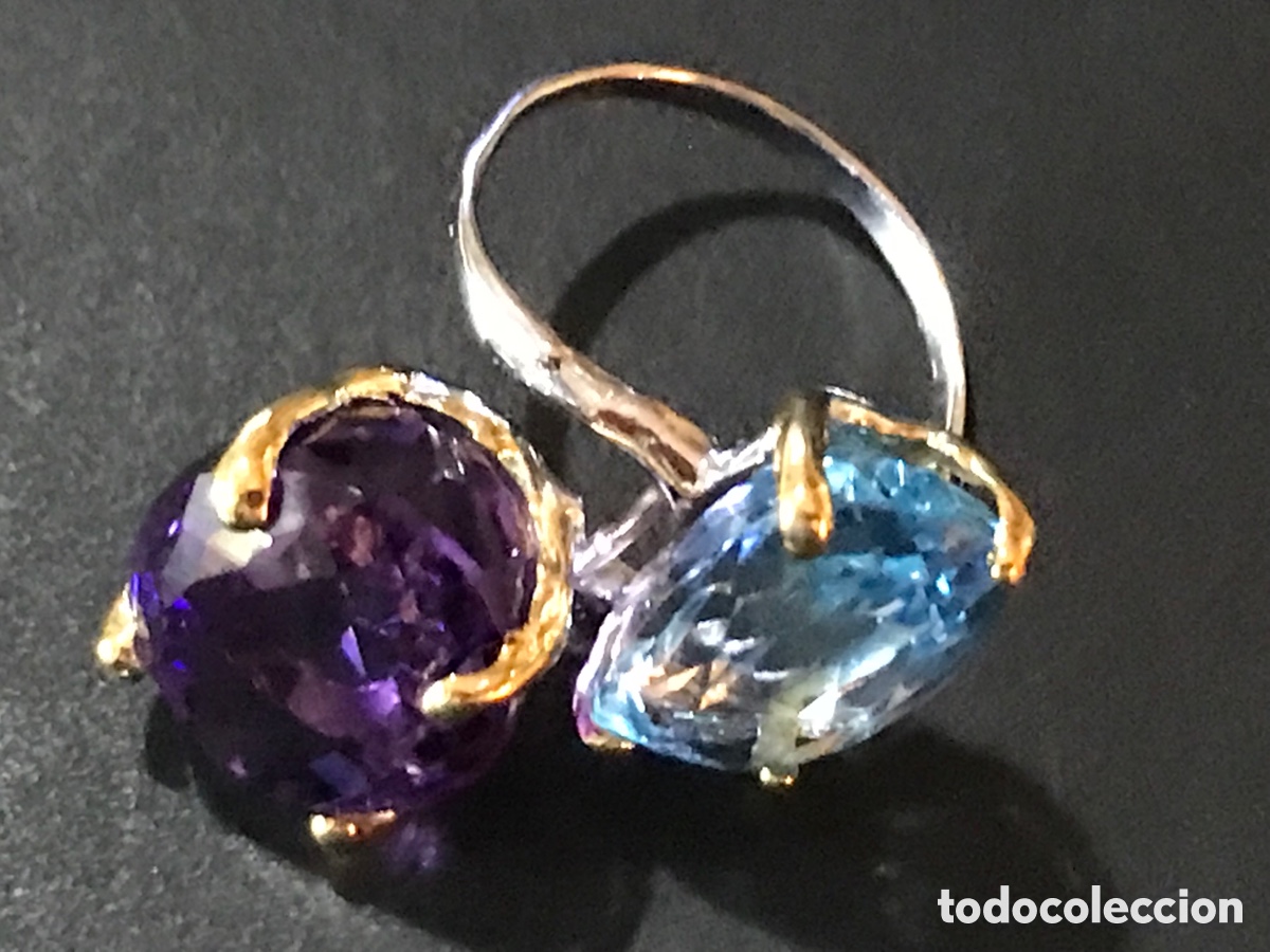 Joyeria: Anillo gemas topacio y amatista - Foto 12