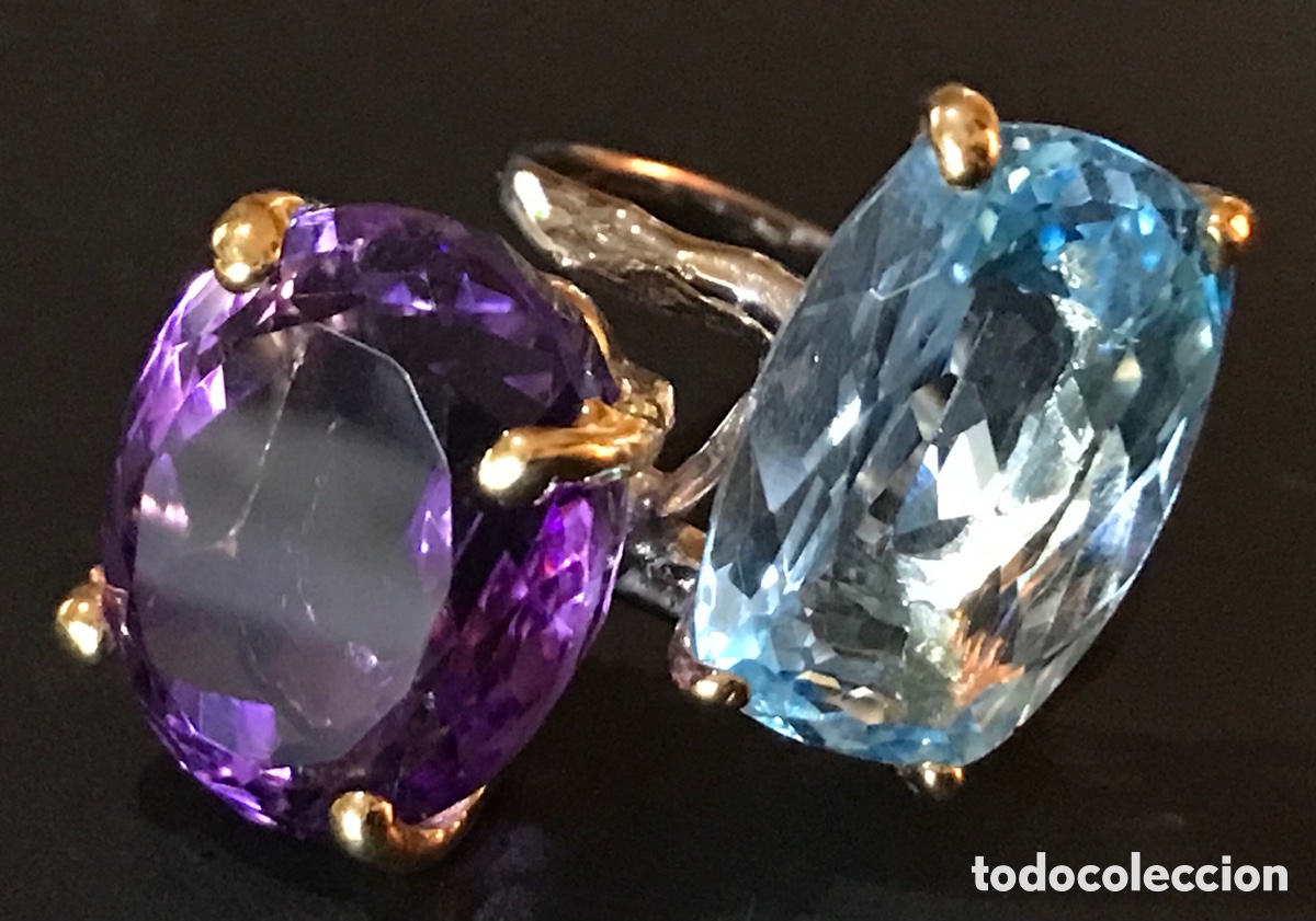 Joyeria: Anillo gemas topacio y amatista - Foto 13