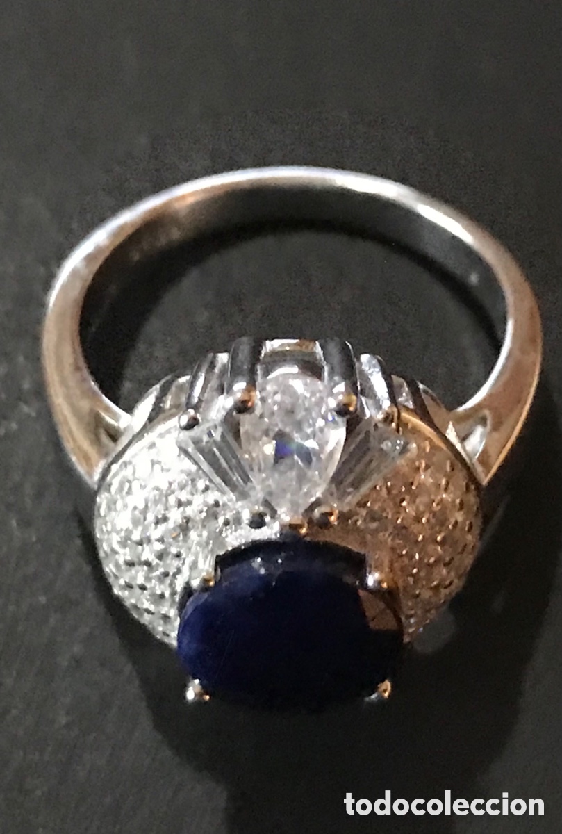 Joyeria: Anillo plata de ley y zafiro - Foto 2