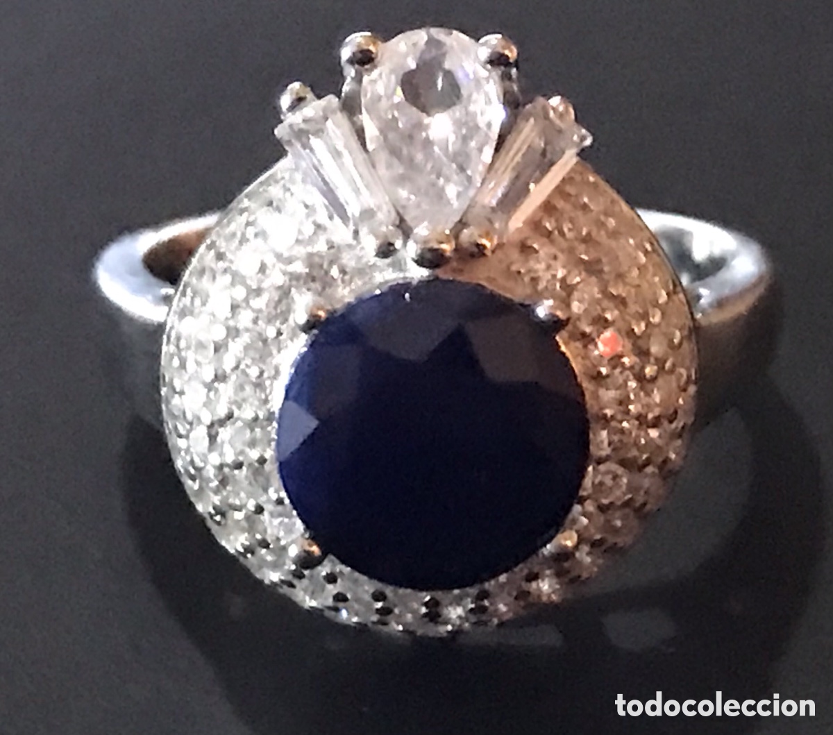 Joyeria: Anillo plata de ley y zafiro - Foto 1