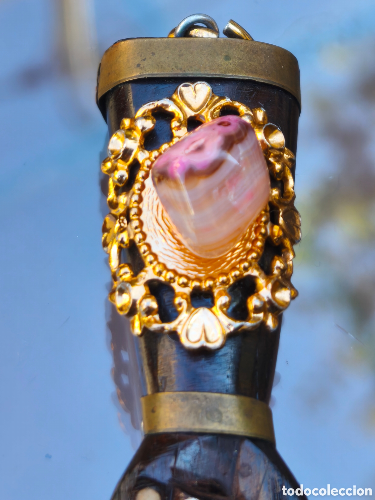 Joyeria: Figa, amuleto en madera y cuarzo rosa - Foto 3