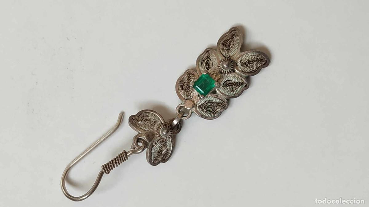Joyeria: pendientes de plata y esmeralda - Foto 3