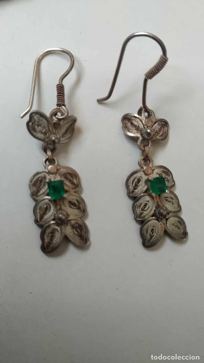 Joyeria: pendientes de plata y esmeralda - Foto 4