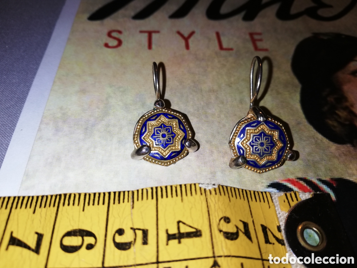 Joyeria: ANTIGUOS PENDIENTES ESMALTADOS - Foto 7