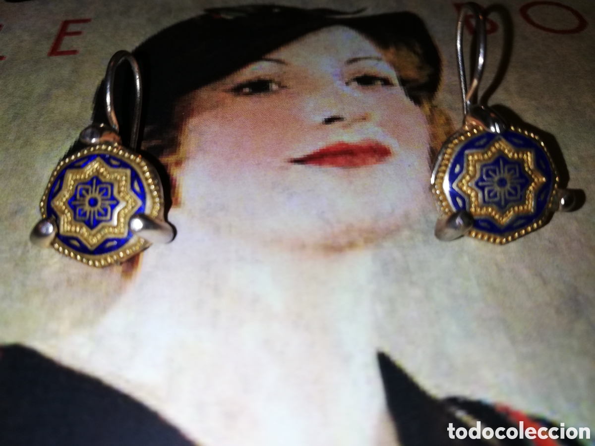 Joyeria: ANTIGUOS PENDIENTES ESMALTADOS - Foto 1