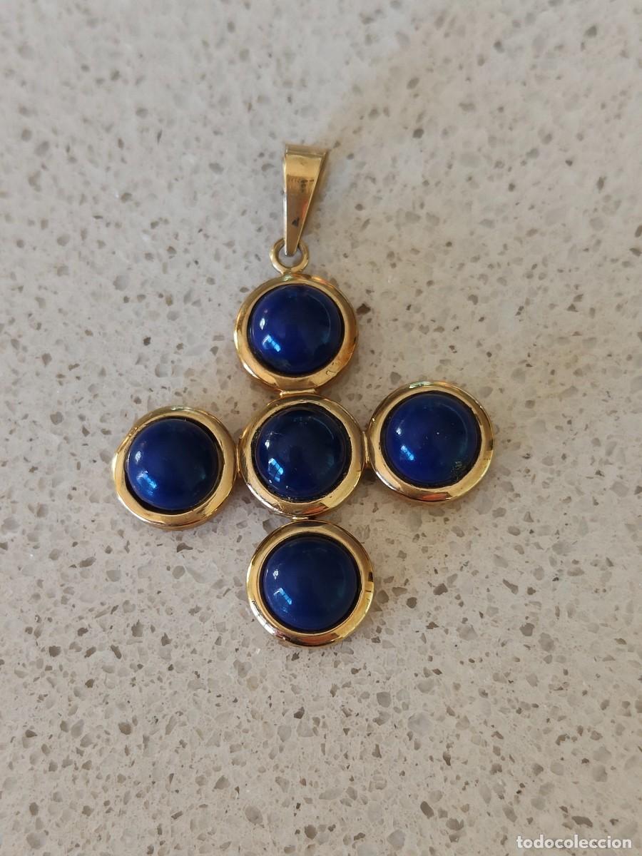 Joyeria: CRUZ EN ORO DE 18K Y LAPISL&Aacute;ZULI - Foto 1