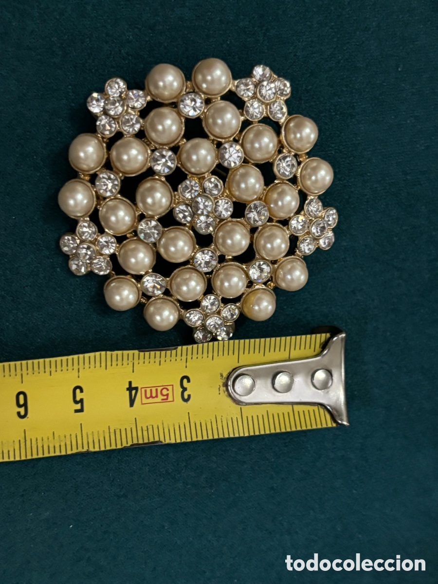 Joyeria: Broche vintage perlas y strass - Foto 3