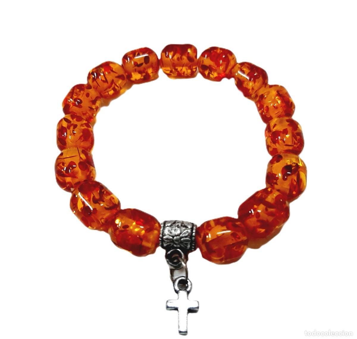 Joyeria: Pulsera de cuentas de imitaci&oacute;n de &aacute;mbar (12.2) - Foto 1