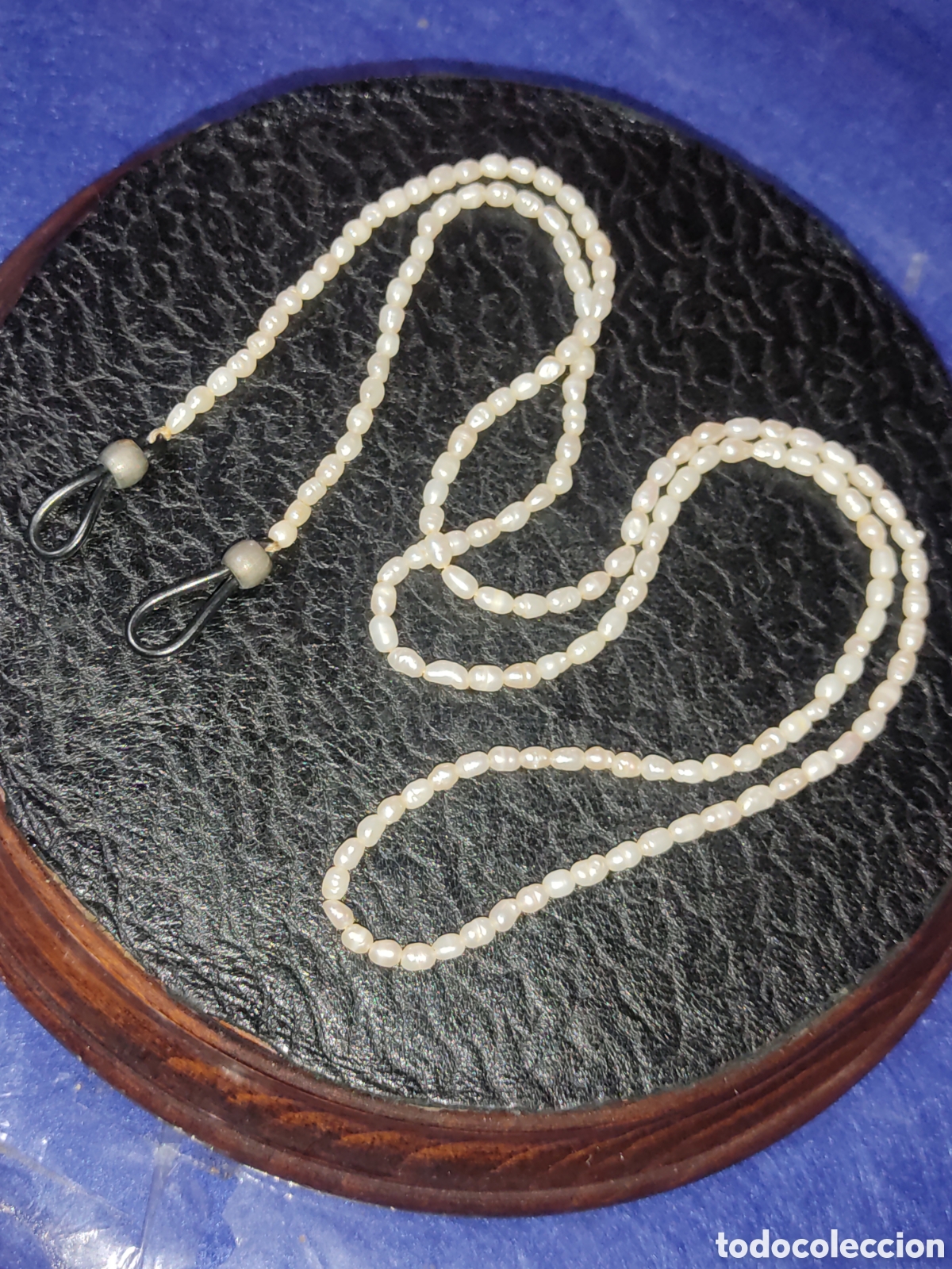Joyeria: Cadena,Collar para gafas de perlas de r&iacute;o.Vintage. - Foto 2