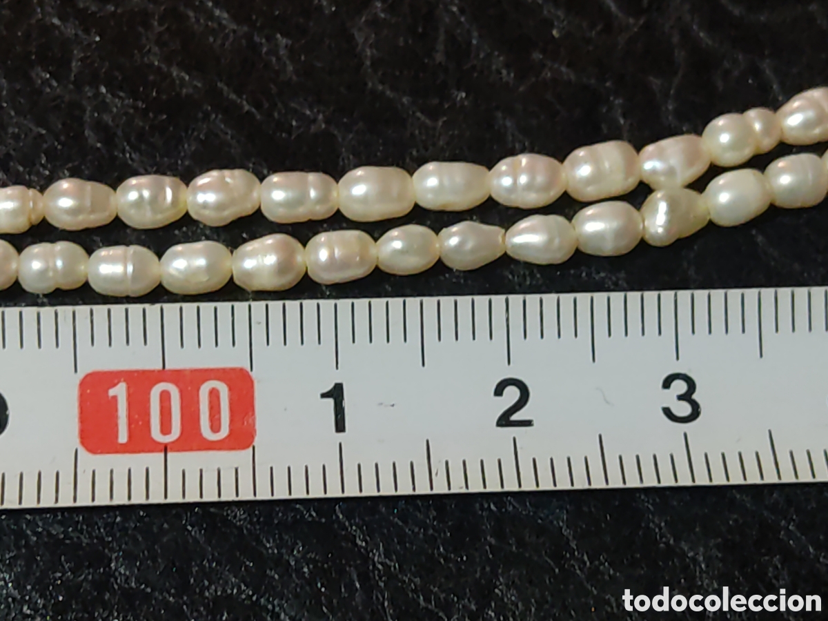 Joyeria: Cadena,Collar para gafas de perlas de r&iacute;o.Vintage. - Foto 3