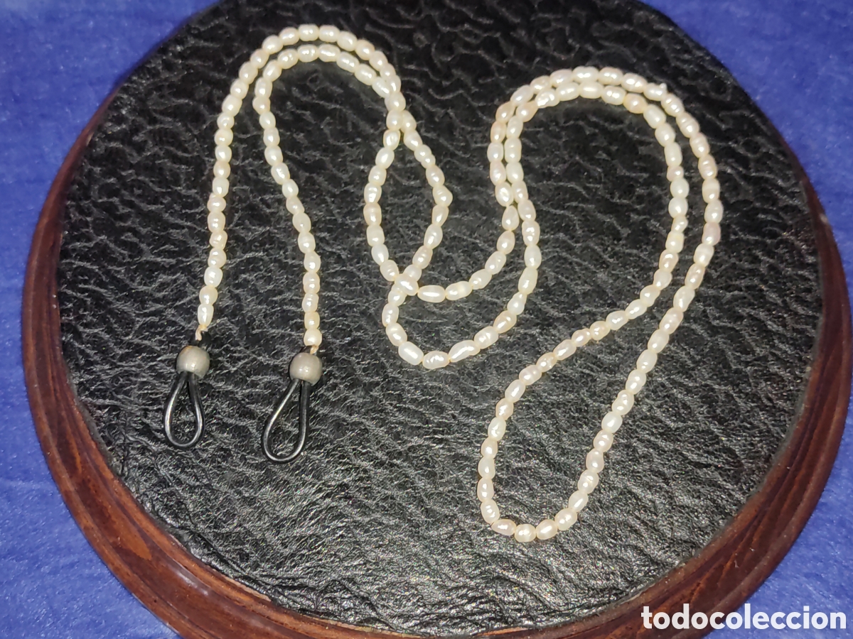 Joyeria: Cadena,Collar para gafas de perlas de r&iacute;o.Vintage. - Foto 1