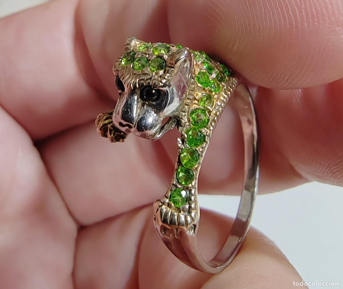 Joyeria: Anillo Plata de Ley y Tsavoritas Leopardo - Foto 1