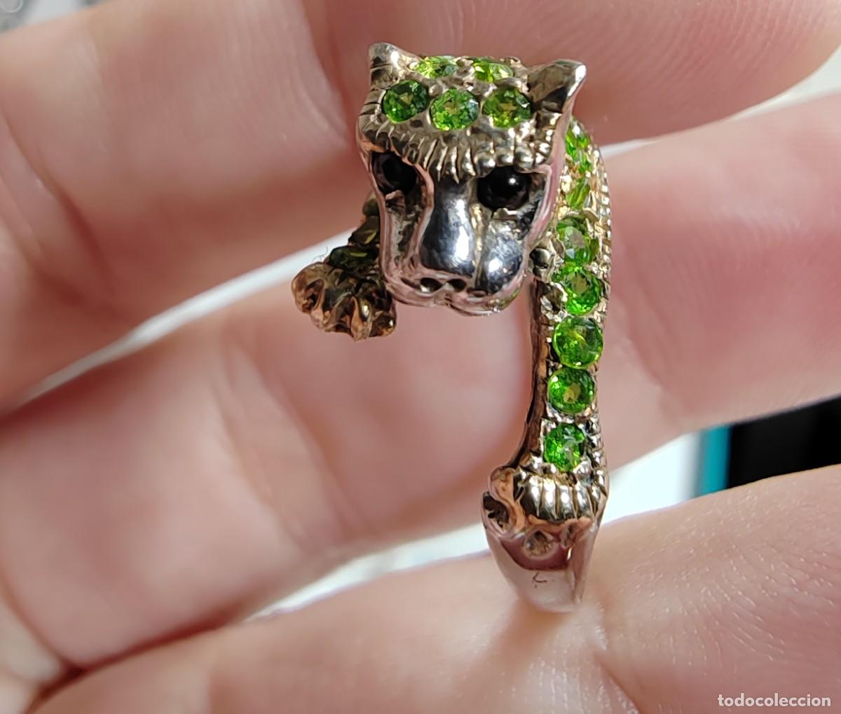 Joyeria: Anillo Plata de Ley y Tsavoritas Leopardo - Foto 2