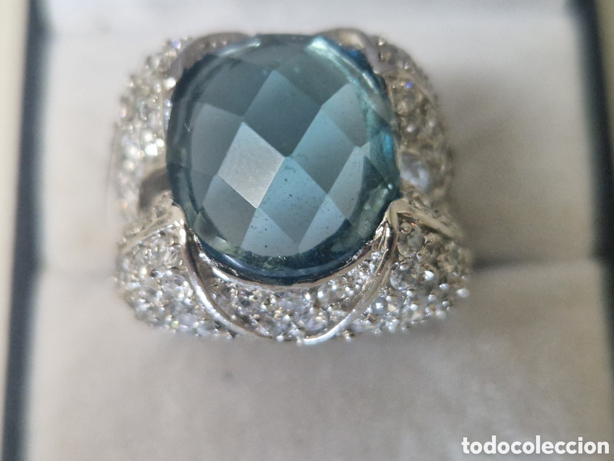 Joyeria: ANILLO ALTA JOYERIA PLATA RODOADA Y TOPACIO AZUL - Foto 5
