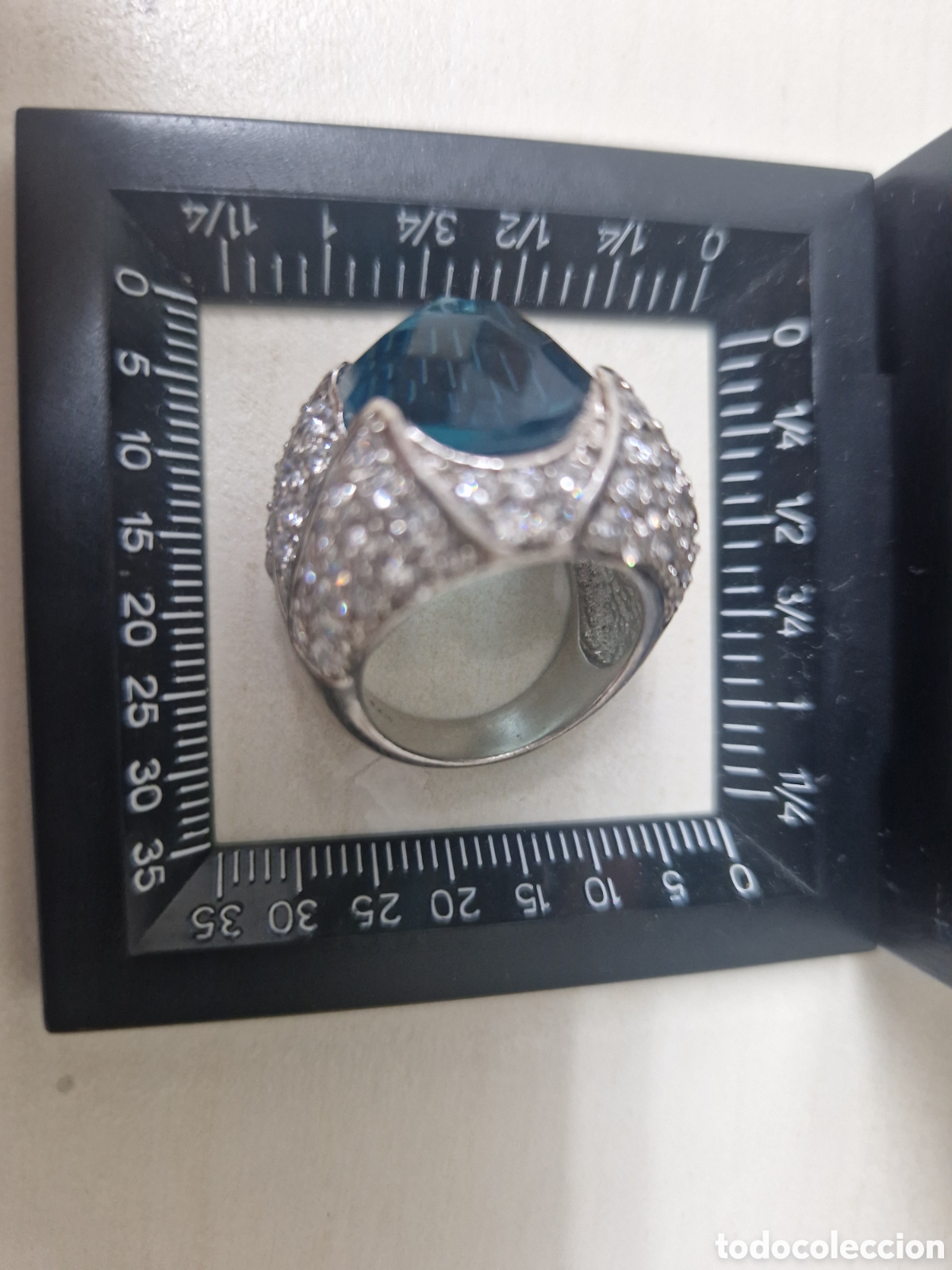 Joyeria: ANILLO ALTA JOYERIA PLATA RODOADA Y TOPACIO AZUL - Foto 7