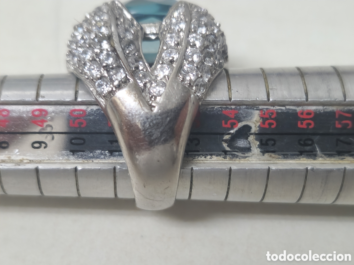 Joyeria: ANILLO ALTA JOYERIA PLATA RODOADA Y TOPACIO AZUL - Foto 8