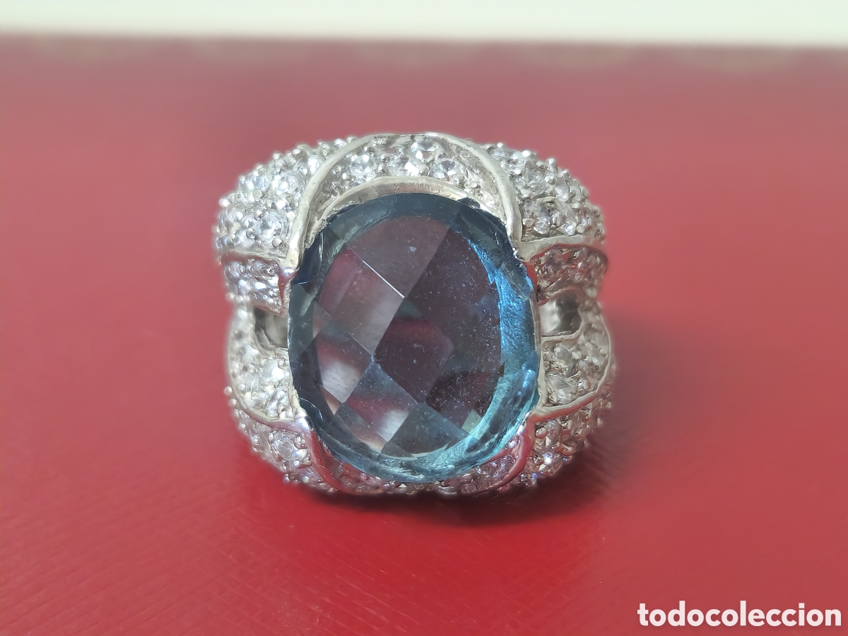 Joyeria: ANILLO ALTA JOYERIA PLATA RODOADA Y TOPACIO AZUL - Foto 9