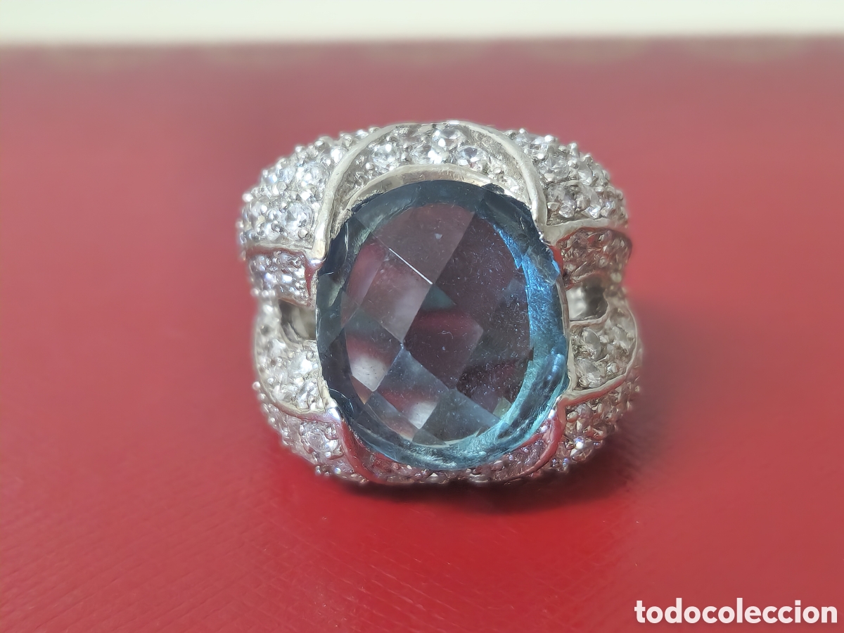 Joyeria: ANILLO ALTA JOYERIA PLATA RODOADA Y TOPACIO AZUL - Foto 10