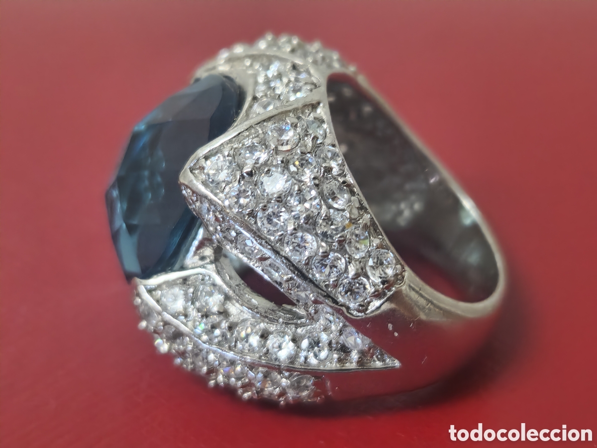 Joyeria: ANILLO ALTA JOYERIA PLATA RODOADA Y TOPACIO AZUL - Foto 11