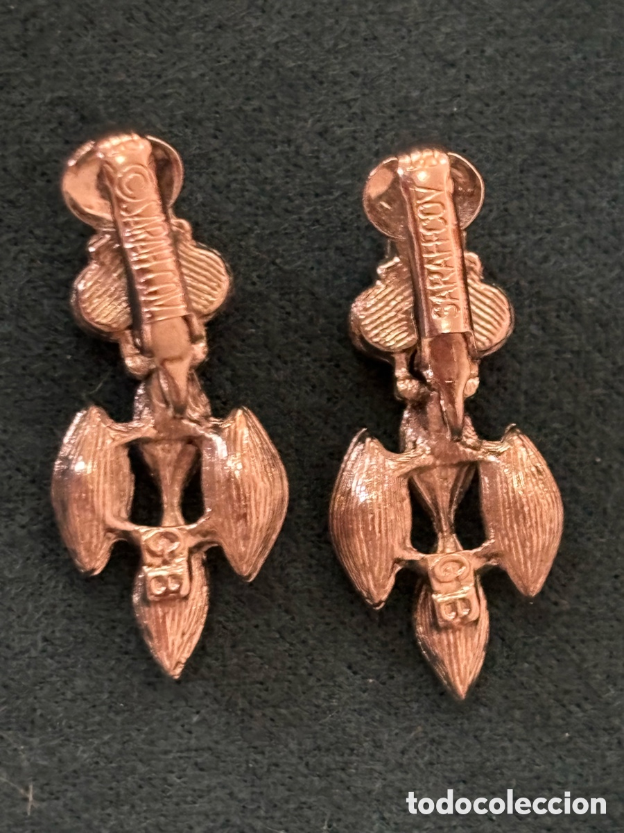 Joyeria: Pendientes de metal plateado y strass ( leer) - Foto 2