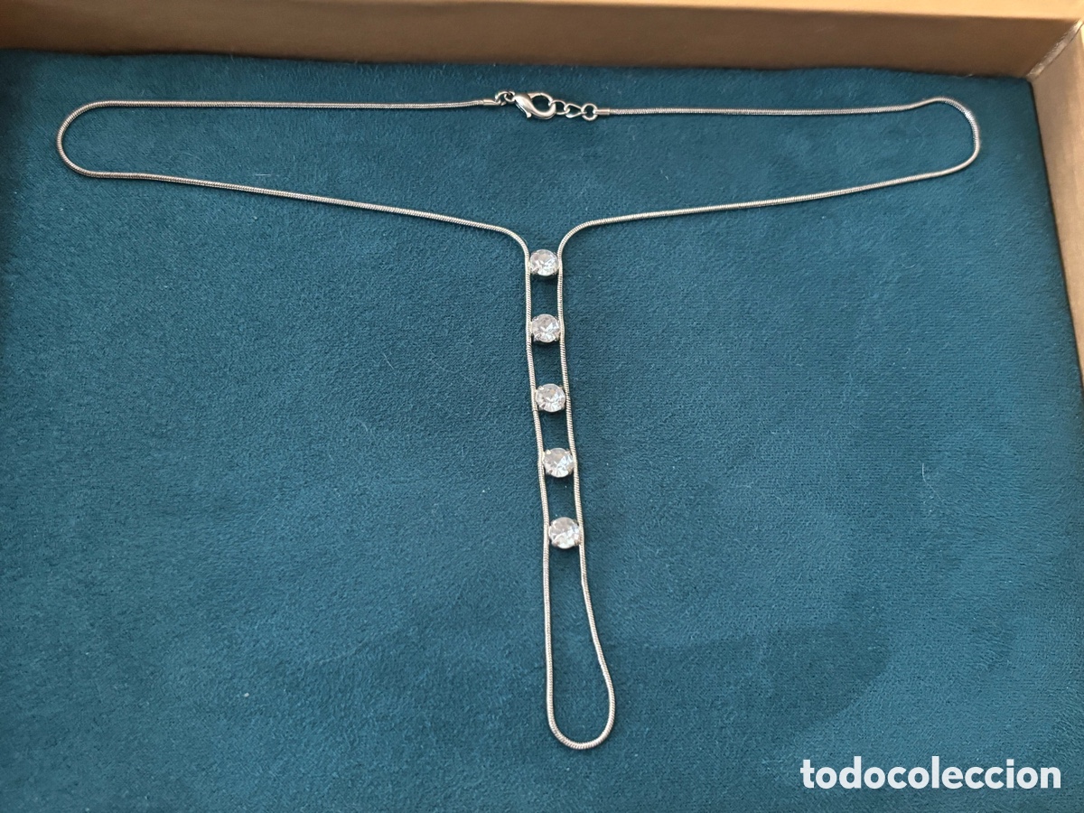 Joyeria: Gargantilla de metal plateado y strass - Foto 1