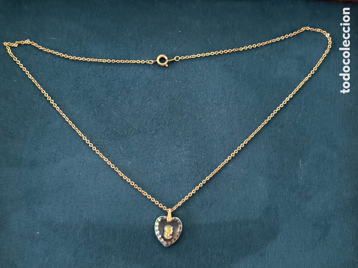 Joyeria: Colgante coraz&oacute;n con cadena dorada - Foto 1