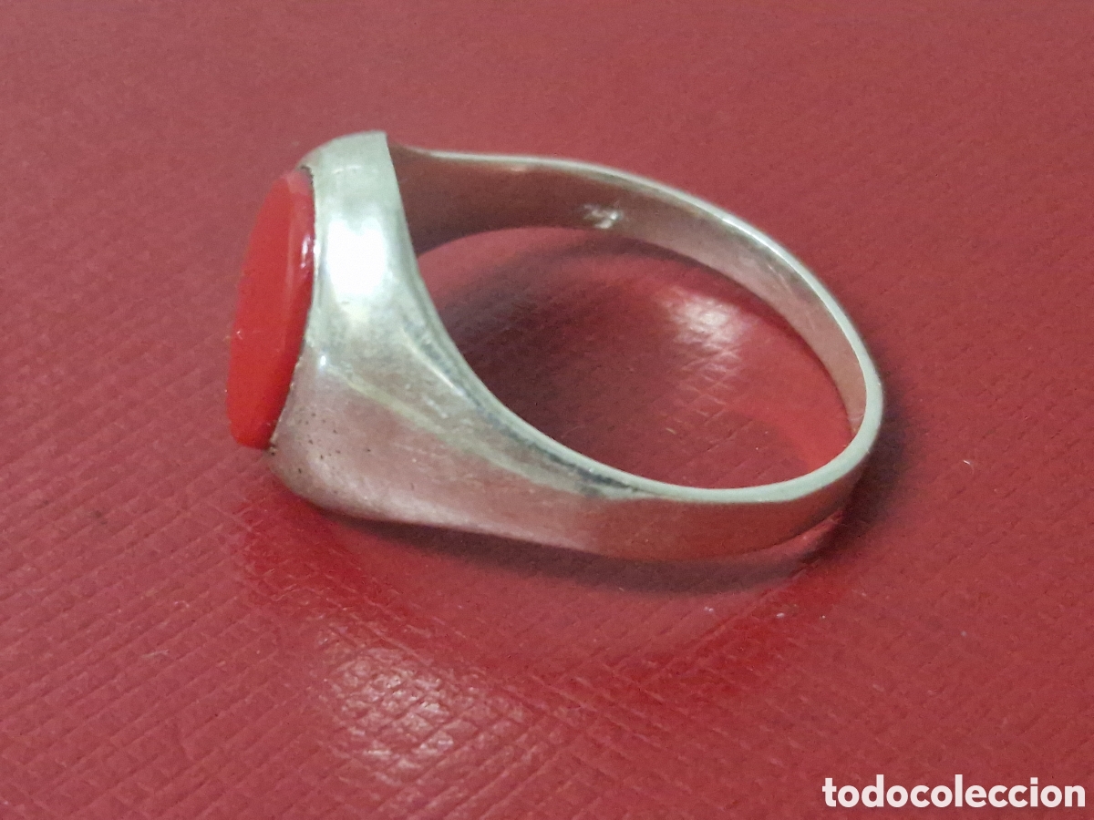 Joyeria: ANILLO DE PLATA DE LEY Y PIEDRA ROJA - Foto 4