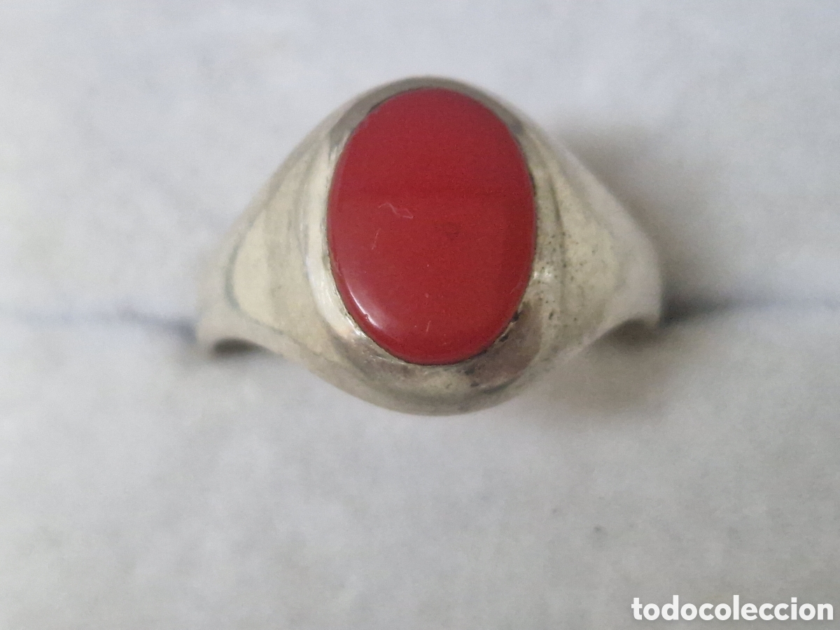 Joyeria: ANILLO DE PLATA DE LEY Y PIEDRA ROJA - Foto 6
