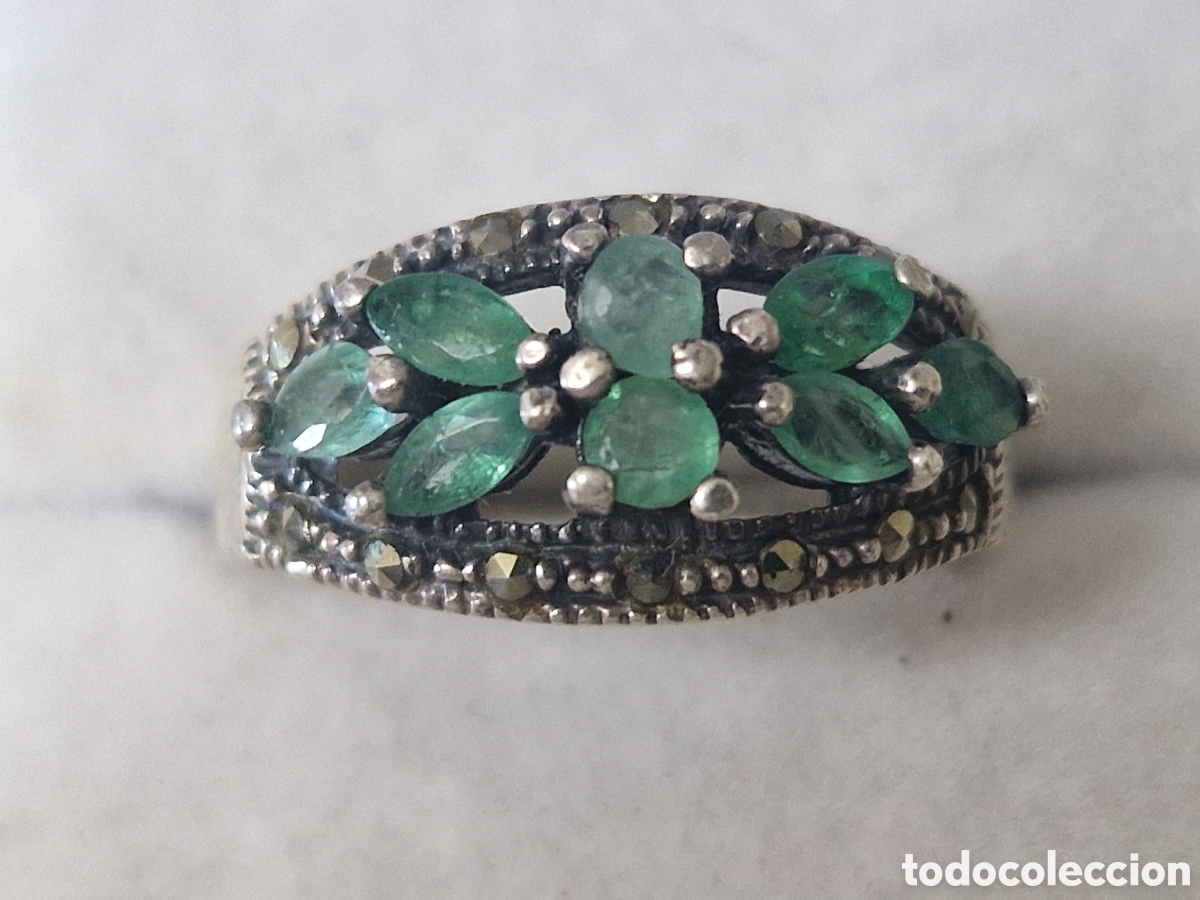 Joyeria: PRECIOSO ANILLO DD PLATA DE LEY ESMERALDAS - Foto 3