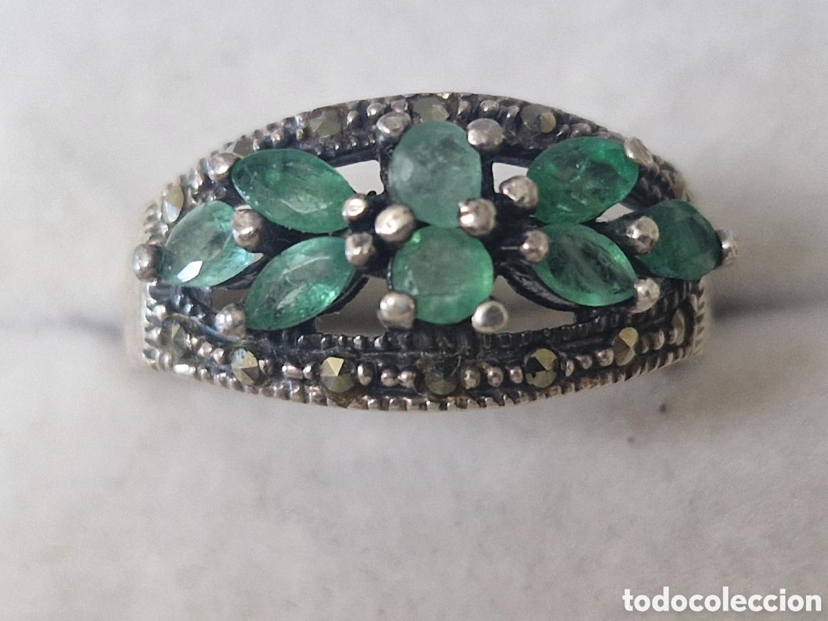 Joyeria: PRECIOSO ANILLO DD PLATA DE LEY ESMERALDAS - Foto 4