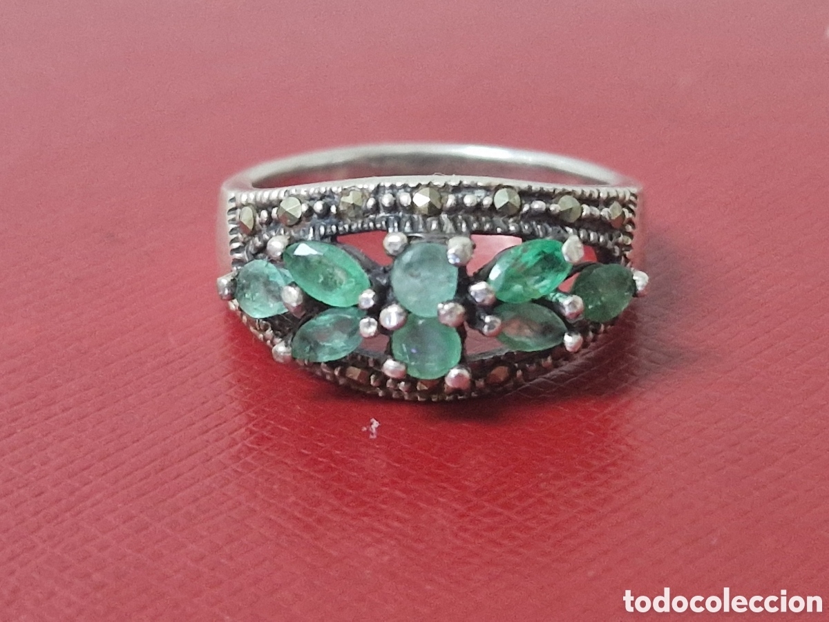Joyeria: PRECIOSO ANILLO DD PLATA DE LEY ESMERALDAS - Foto 5