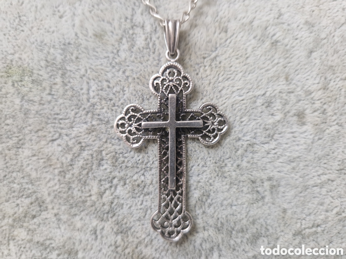 Joyeria: CRUZ GRANDE CON CADENA EN PLATA DE LEY - Foto 2
