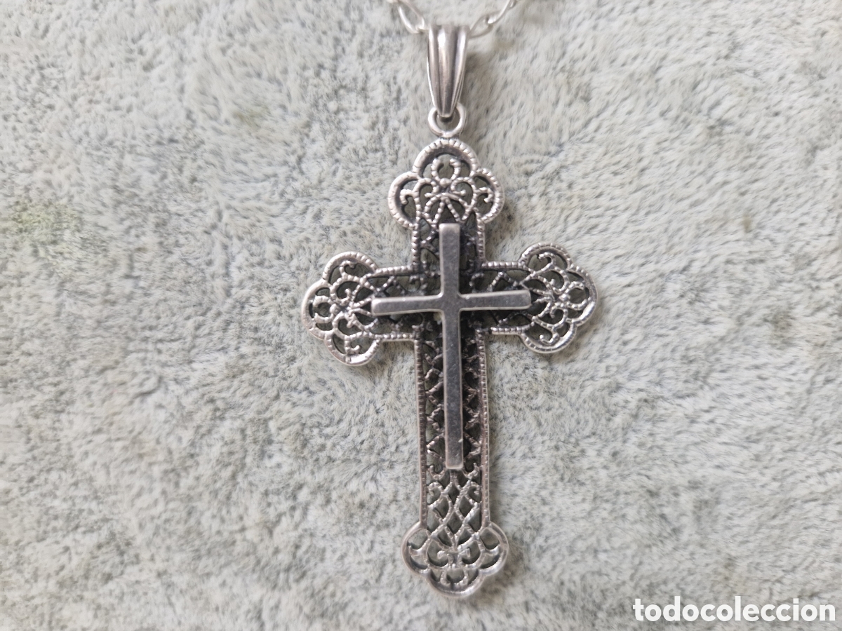 Joyeria: CRUZ GRANDE CON CADENA EN PLATA DE LEY - Foto 6