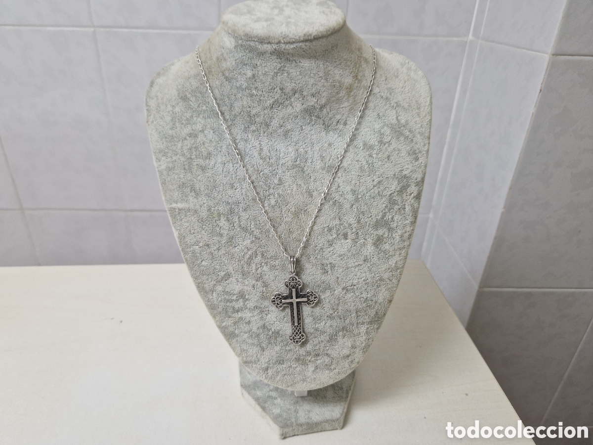 Joyeria: CRUZ GRANDE CON CADENA EN PLATA DE LEY - Foto 8