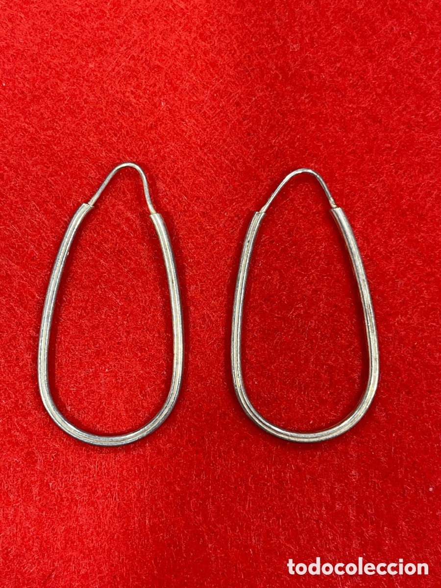 Joyeria: Pendientes de aro en plata de ley. - Foto 1