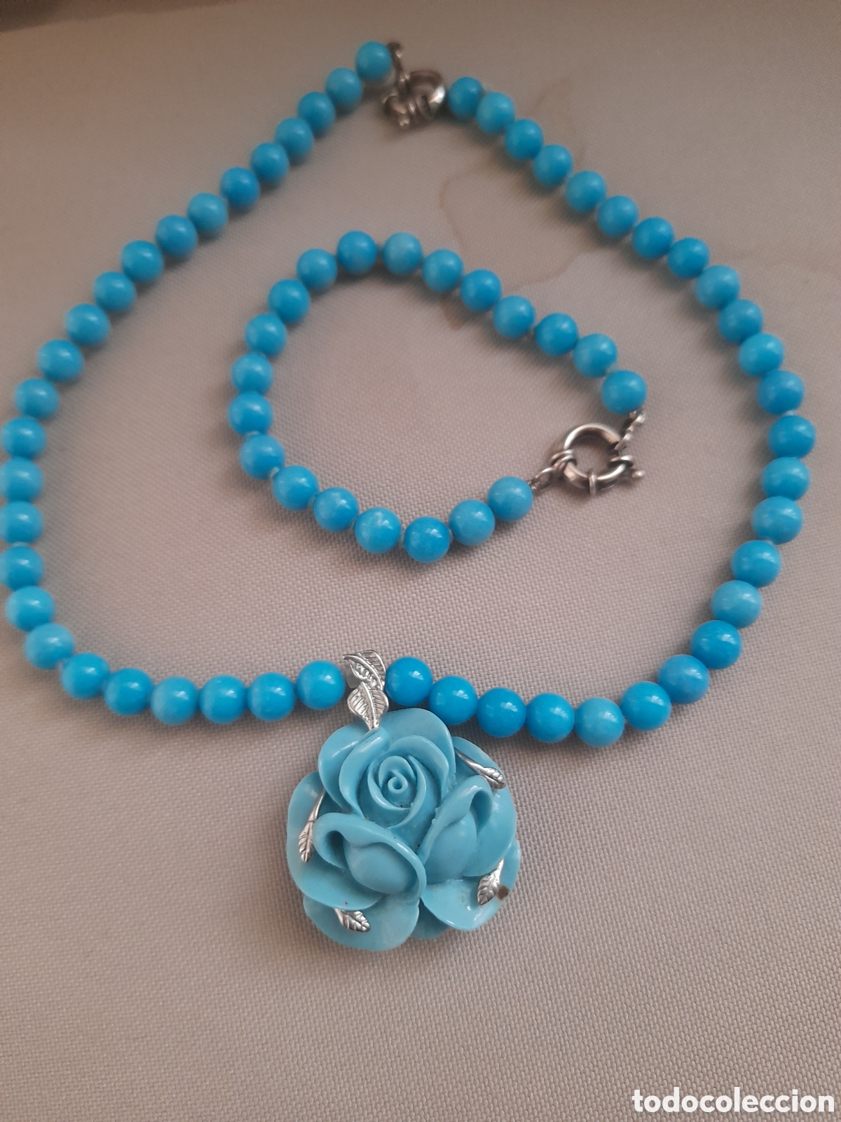 Joyeria: Precioso collar y pulsera de opalina azul - Foto 2