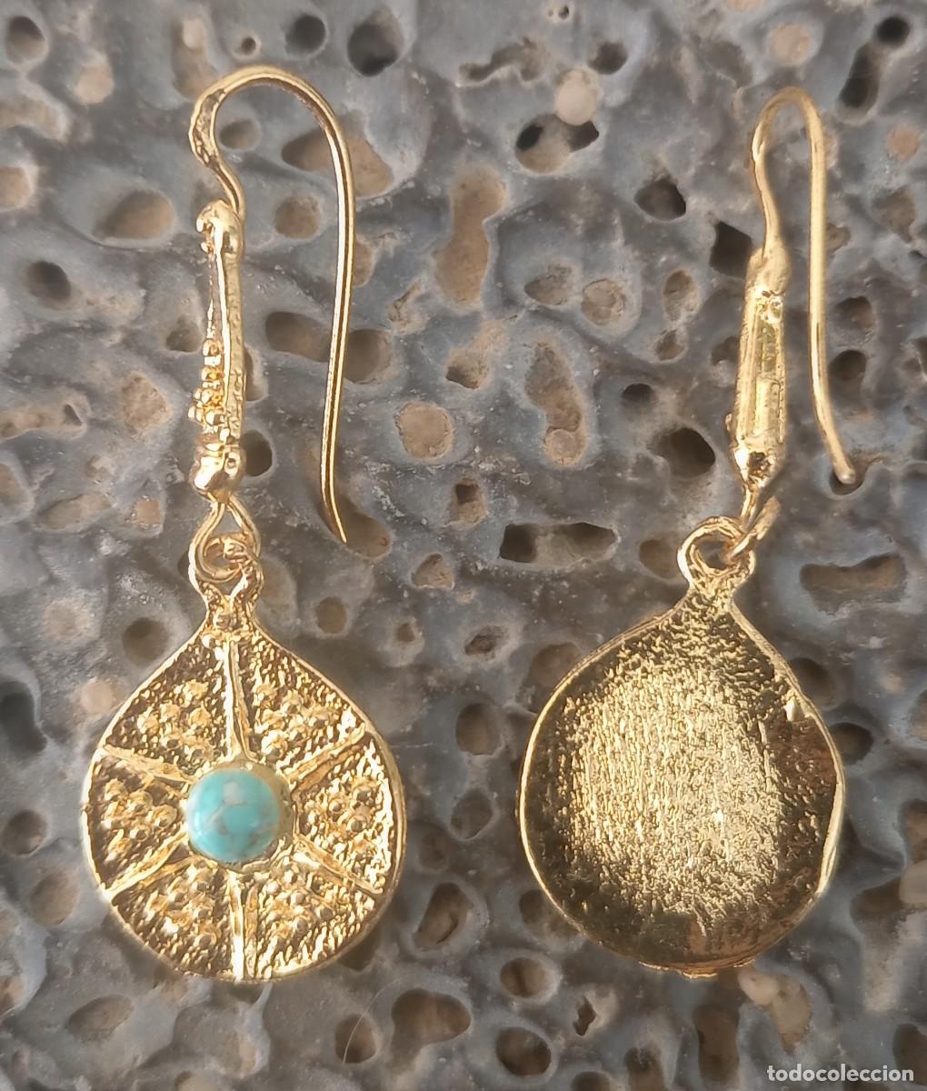 Joyeria: PENDIENTES RAYOS DE SOL ESTILO ROMANO CON BA&Ntilde;O DE ORO - Art. B - Foto 2