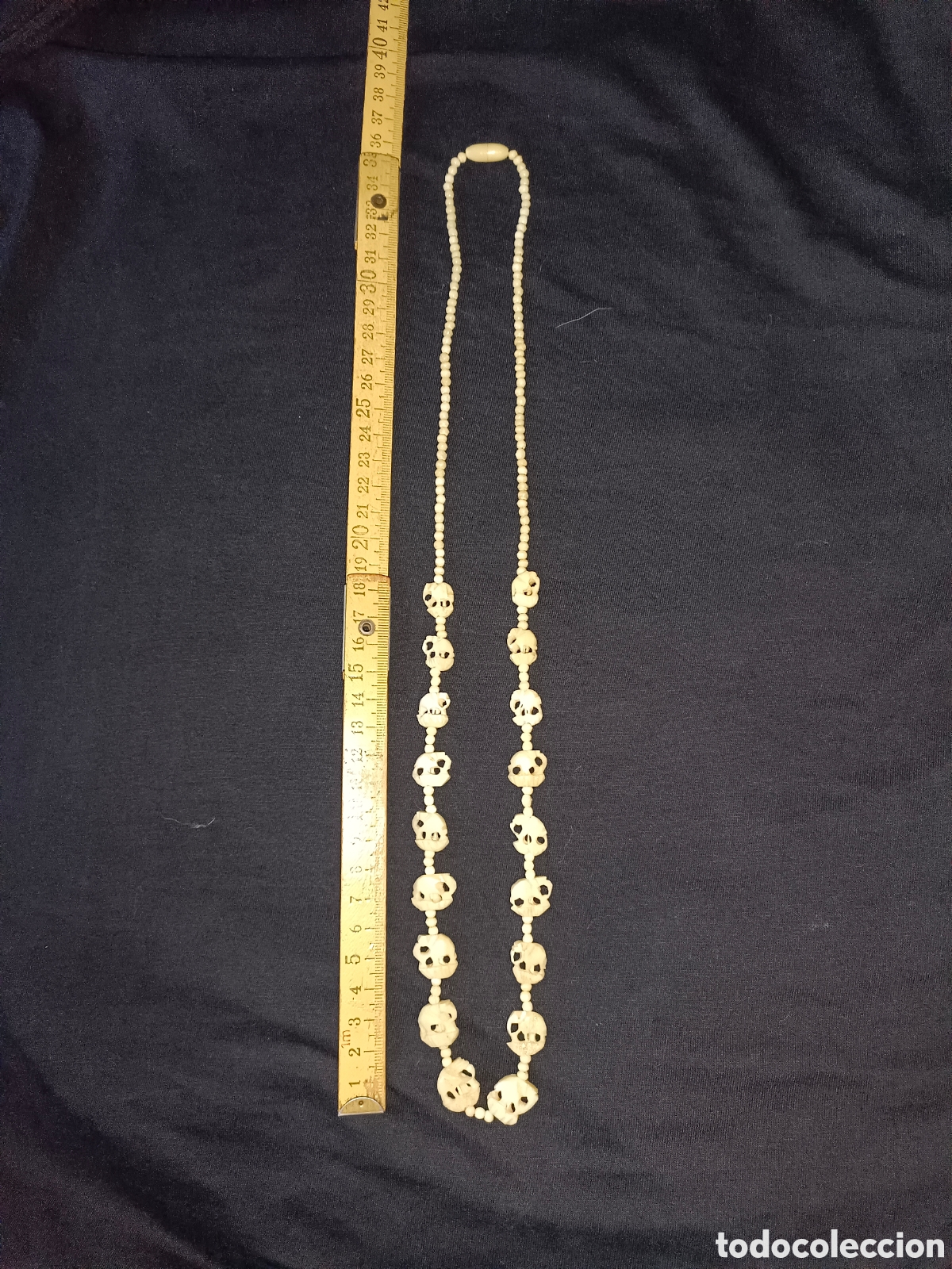 Joyeria: Collar largo de hueso con figuras de elefantes - Foto 2