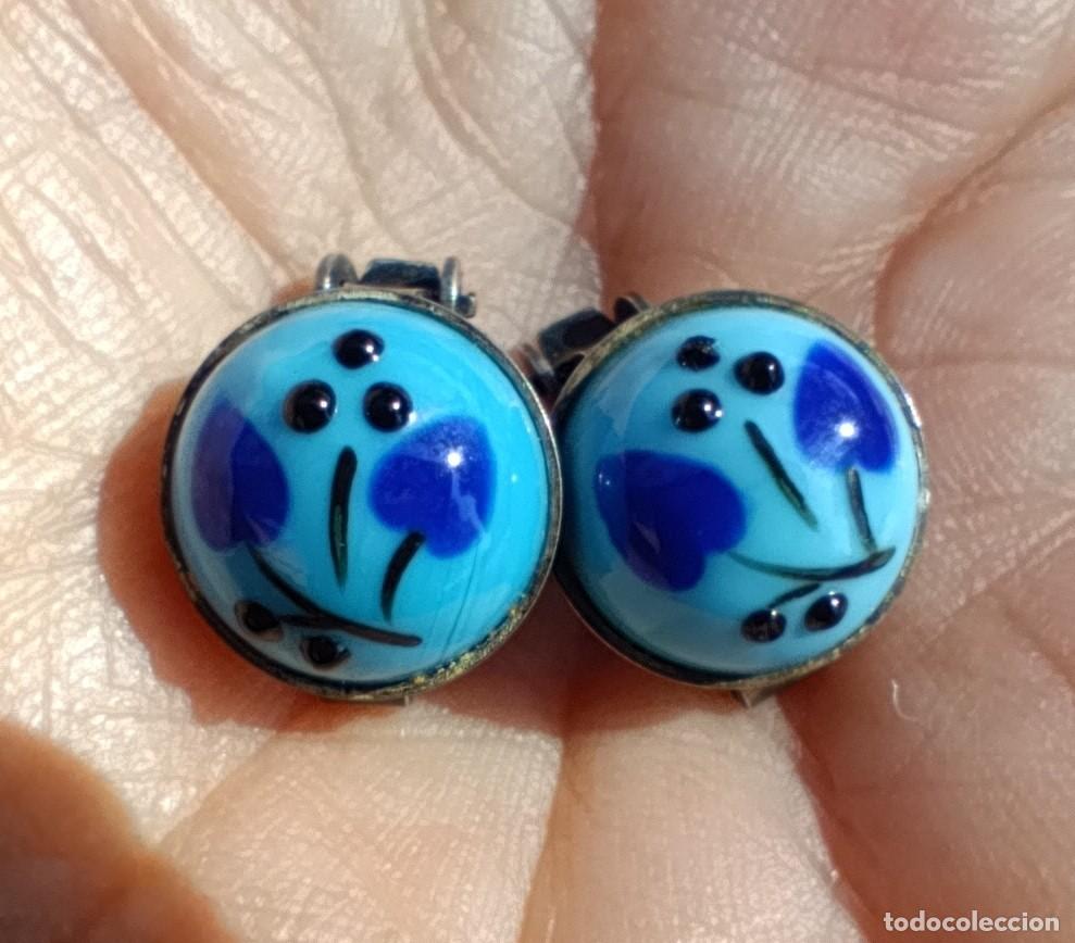 Joyeria: Pendientes clip de plata con esmaltes - Foto 1