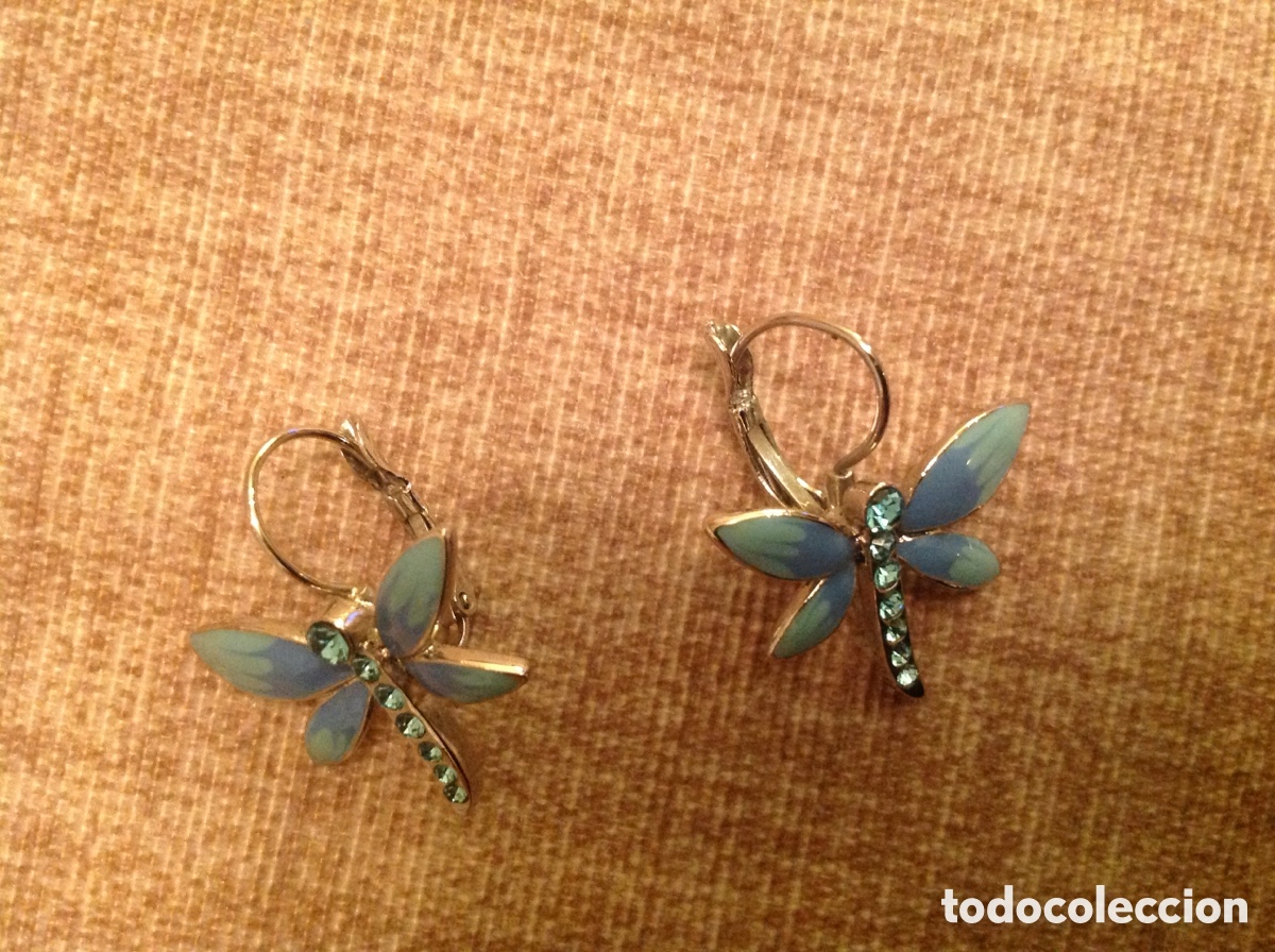 Joyeria: Pendientes lib&eacute;lulas esmalte azul - Foto 1