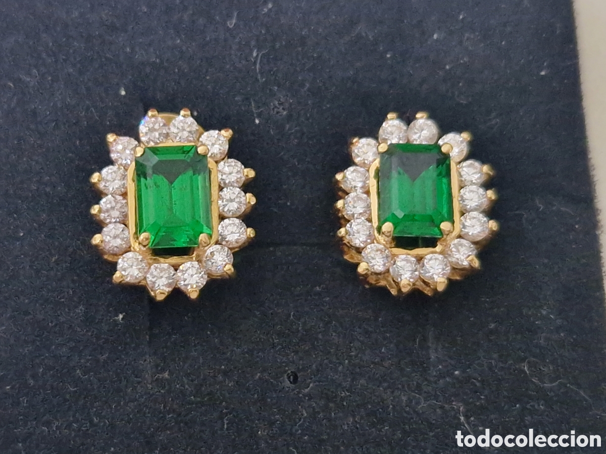 Joyeria: PENDIENTES DE ORO 18 K CON PIEDRA NATURAL - Foto 2